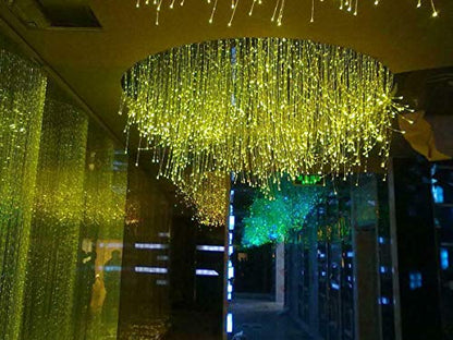 AZIMOM 50pcs PMMA Plastic Flash Point Fiber Optic Strands Light Side Glow Curtain Waterfall Optical 0.04in 6.5ft Fiber Cables for LED Light Engine Driver Source - size: 50pcs*0.04in*6.5ft