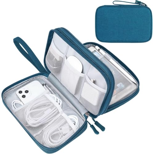 FYY Electronic Organizer, Travel Tech Pouch Bag, Large, Dark Green - color: Dark Green, size: 9.1 x 5.9 x 3.15 inches