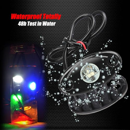 2 Pods LED Rock Lights, Ampper Waterproof LED Neon Underglow Light for Car Truck ATV UTV SUV Offroad Boat Underbody Glow Trail Rig Lamp (White) - color: White, size: 2 Pods
