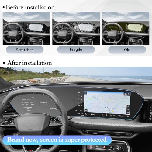 SKTU for 2025 2026 2027 Audi Q5 Screen Protector for 2025+ Audi Q5/Audi SQ5/Audi Q6/Audi SQ6 11.9-Inch & 14.5-Inch Integrated Screen [9H Hardness, Ultra Clear, Anti-Glare&Scratch] Audi Q5 2025 2026 2027 Accessories Screen Protective Film Tempered Glass -