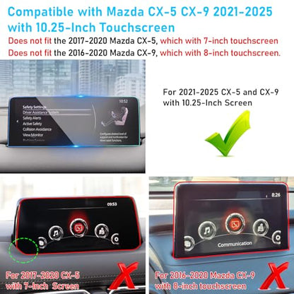 TTCR-II Compatible with Mazda CX-5 CX5 Screen Protector 10.25 In 2021-2025 - color: For 2021-2025 Mazda CX-5 CX-9