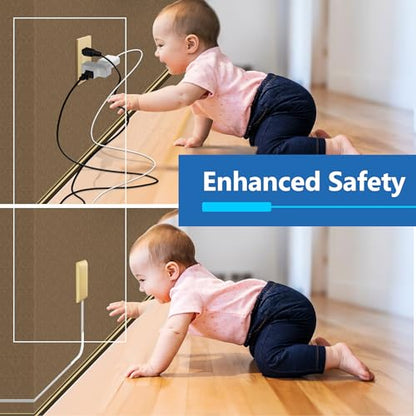 LIDER Outlet Extender with 3 Receptacles, 12W USB-A & USB-C, Flat-Face - color: Gold, size: 1 Pack