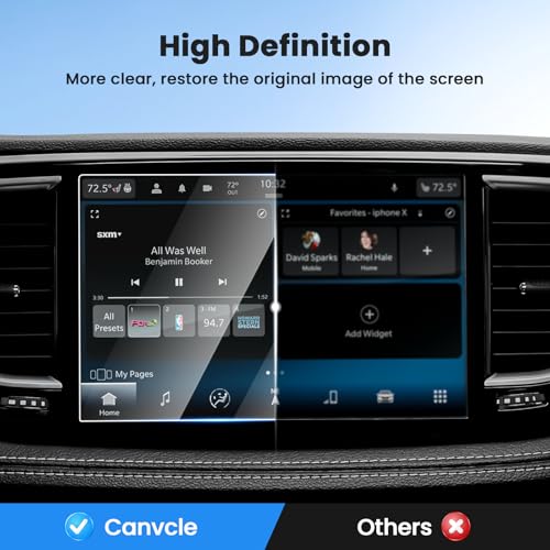 Canvcle 2PCS Screen Protector for 2021-2025 2026 Jeep Grand Cherokee L/Dodge Durango/Chrysler Pacifica, 10.1 Inch Touch Screen Protector Cover Tempered Glass Navigation Display Protective Film - size: 2021-Present Grand Cherokee L/Durango/Pacifica