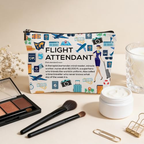 JIUWEIHU Flight Attendant Gifts Makeup Bag, Dog Gifts Cosmetic Bags - color: Multicolor 0071