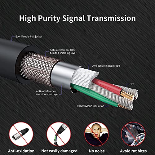 XLR Cables, Microphone Cables 3ft 2 Pack, Heavy Duty Balanced XLR - size: 3 Ft 2 Pack