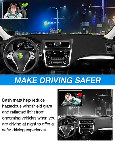 CARTIST Dash Cover Custom Fit for Nissan Altima 2013-2018,Nissan Altima Accessories Dashboard Cover Mat Non-Slip Pad Carpet Anti-Glare UV Rays Protector - size: 13-18 Altima(Black)