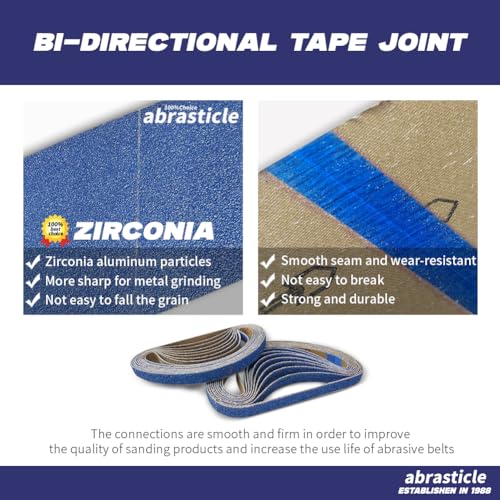 1/2" x 18" Zirconia Sanding Belts for Metal - 1/2 x 18 Inch Zirconia Metal Grinding Sand Paper, 36 PCS 120 Grits, Perfect for Knife Blade Sharpening, Metal Polishing, Derusting, Woodworking - size: 1/2" x 18" 120 Grit(36 pack)