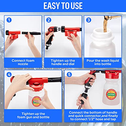 Car Wash Foam Gun/Hose Sprayer, 16 IN 1 Foam Cannon for Car/Garden Cleaning - style: 16 IN 1 Car Wash Foam Gun