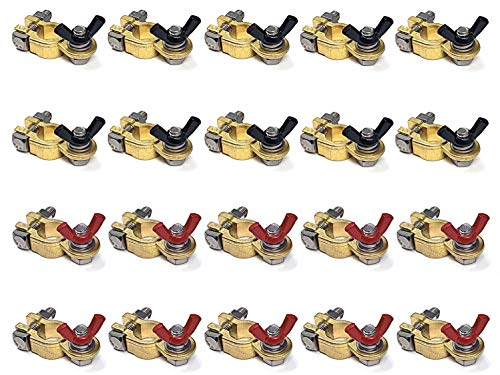 WindyNation 10 Pairs Brass Marine Grade Battery Terminal Top Post for Boat Car RV (Military Spec. B-12128C) - color: 10 Pairs, size: Battery Terminals