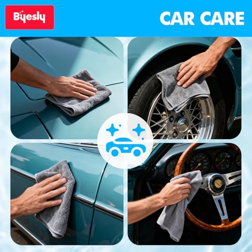 12-Pack Microfiber Cleaning Cloth, 11.5x11.5 Microfiber Towels for Cars, Dishes & House, for Detailers, Chefs & Efficient Home | Scratch-Free, Lint-Free, Ultra Absorbent(Blue/Green/Grey) - color: Green/Grey/Blue