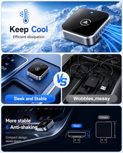 Wireless CarPlay Adapter, 2026 Upgraded Wired to Wireless CarPlay - color: Gunmetal