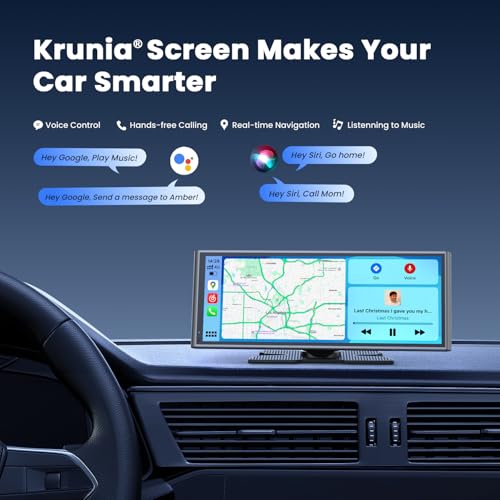 9.26" Wireless Portable Carplay Screen for Apple Car Play Android Auto OTA - color: Gray