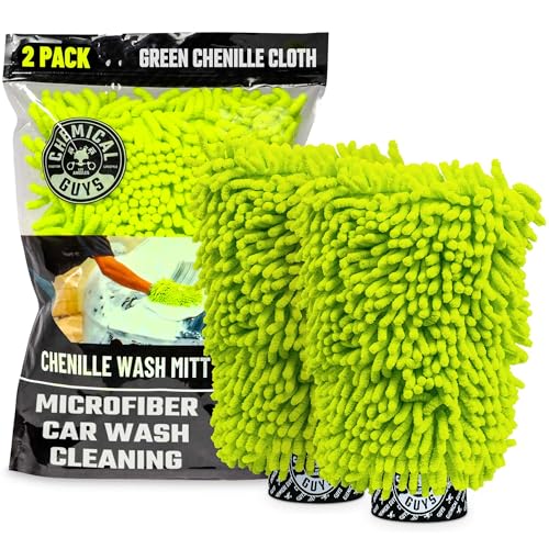 Chemical Guys Chenille Premium Scratch-Free Microfiber Wash Mitt for Car Washing,Lime Green,Ultra-Soft Car Wash Gloves,Swirl-Free Finish,Safe for Trucks,SUVs,Motorcycles,and More,(Pack of 24) - size: 24 Pack
