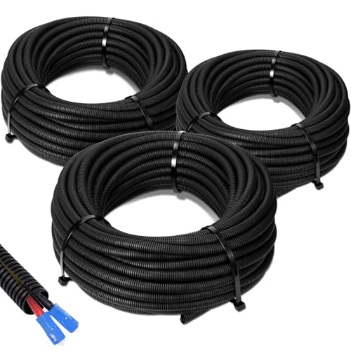 Sasylvia 1/4", 1/2", 3/8" X 25ft Split Wire Loom Tubing, Cord Protector - size: 1/4", 1/2", 3/8" X 25ft