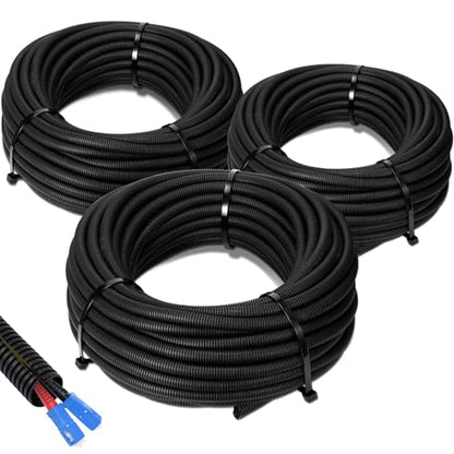 Sasylvia 1/4", 1/2", 3/8" X 25ft Split Wire Loom Tubing, Cord Protector - size: 1/4", 1/2", 3/8" X 25ft