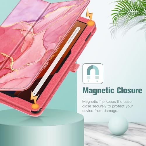 Fintie Folio Case for Amazon Fire HD 10 & 10 Plus 13th/11th Gen 2023/2021 - color: Marble Pink