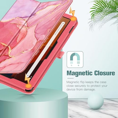 Fintie Folio Case for Amazon Fire HD 10 & 10 Plus 13th/11th Gen 2023/2021 - color: Marble Pink
