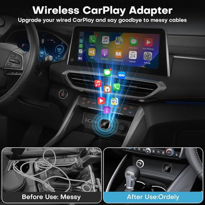 Wireless Carplay Adapter with Ultra-Mini USB Design for Apple CarPlay & Android Auto, 2026 Upgraded CarPlay Dongle Convert Wired to Wireless, Plug and Play, Fast Stable Connection & No Latency