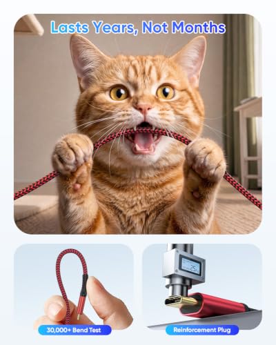 SUNGUY 10Gbps USB C 3.1 Gen 2 Cable,[2-Pack, 5FT] USB A to USB C 3A Fast Charging Android Auto Cable, USB C CarPlay, for iPhone 17/16/15 Pro Max, Galaxy S22 S21 Note 20, Pixel 6 5 (Red) - color: Red, size: 5ft