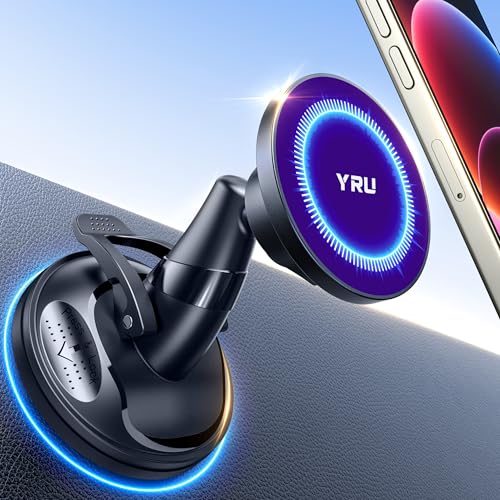 [True Upgraded Military-Grade] Phone Holder for Magsafe Car Mount 360° Rotating Vacuum Suction Dashboard, 2800gf Strongest Magnetic Windshield Phone Mount for iPhone 17 Pro Max 16 15 14, Indigo Blue - color: Indigo Blue