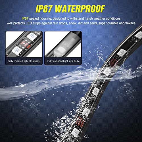 Nilight 3PCS 60 Inch RGB Truck Bed Light Strip 270 LED Neon Accent LED - color: RGB (Red, Green, Blue)