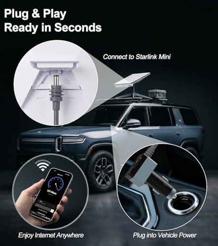 Starlink-Mini Car Adapter 3-in-1, 10FT