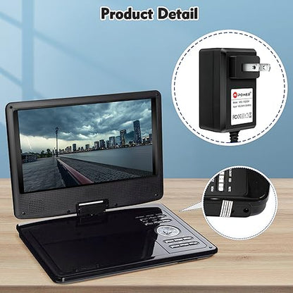 12V Charger for Sylvania, Apeman, Craig, COOAU, Dynex, Impecca, Magnavox MPD720 Portable DVD Player Ac Adapter Power Supply