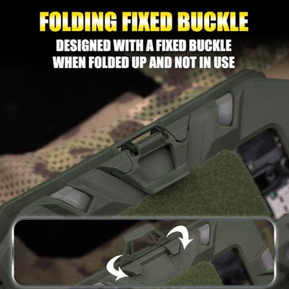 Zhongren Tactical Plate Carrier Vest Attachments Universal Phone Chest Mount for Screen Size 4.7"-6.7" Molle Foldable Navigation Phone Holder Board - color: Green