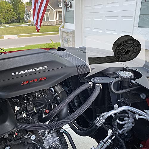 Spark Plug Wire Heat Shield Heat Hose 1/2" IDX10' Fiberglass Wrap Heat Sleeve Adjustable Fuel Line Heat Shield for Car&Auto Wire Loom Protection (Black) - color: black, size: 1/2" IDX10'