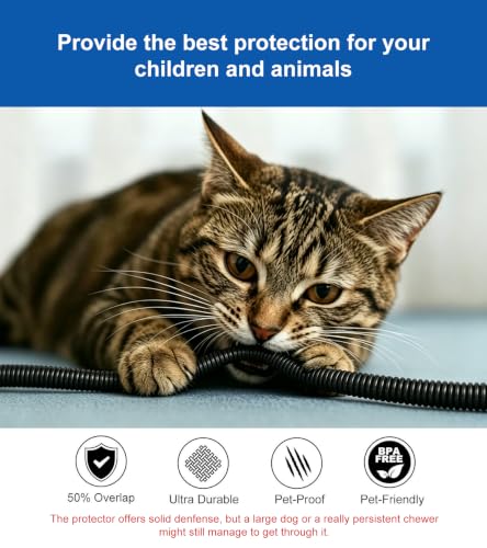 3/8" Wire Loom,Cable Sleeve for Cats, Dogs, Rabbits(3/8" x 49 FT - Black) - size: 3/8"x 49 FT - Black