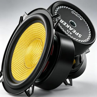5.25" Speakers 600W Glass Fiber Cone Woofer 5 Inch Speaker Car Audio - color: 5in yellow