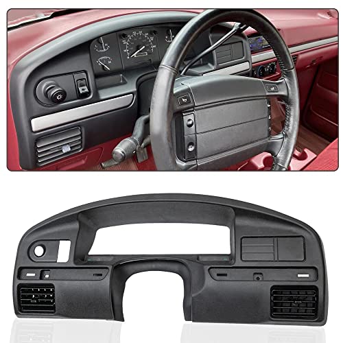 ANDPLAY Dash Panel Bezel Cover Compatible with Ford F150 F250 F350 1992 1993 1994 1995 1996 1997 With Gas Engine ONLY Black - size: 1992-1997 | Fit F150 F250