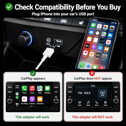 Apple CarPlay Wireless Adapter, Ultra-Compact Multi-User Auto-Connect