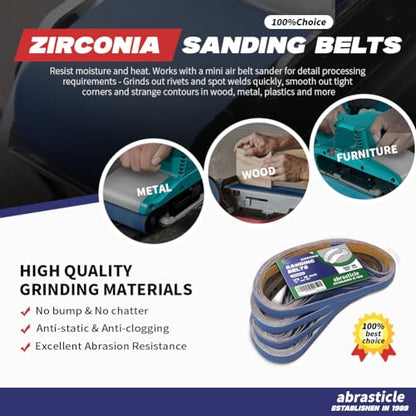 1/2" x 18" Zirconia Sanding Belts for Metal - 1/2 x 18 Inch Zirconia Metal Grinding Sand Paper, 36 PCS 240 Grits, Perfect for Knife Blade Sharpening, Metal Polishing, Derusting, Woodworking - size: 1/2" x 18" 240 Grit(36 pack)