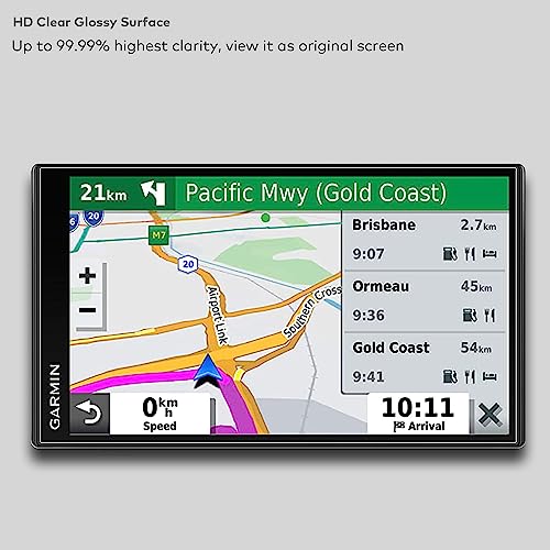 [2-PACK] Tempered Glass Screen Protector for Garmin DriveSmart 61 65 71 76 6.95"/7" Touchscreen Anti Scratch (HD Clear) - color: Drivesmart 61/65/71/76 - 6.95" - HD Clear