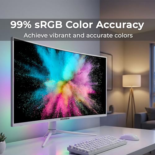 Deco Gear 39 Curved Ultrawide Gaming Monitor, 2560 x 1440, HDR400, 165 Hz, 99% sRGB, HDMI 2.0, DP 1.4 Limited White Edition - Exclusive - size: 39 Inch