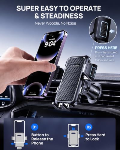 Air Vent Car Phone Holder, Stable Metal Hook, Wide Clamp, Anti-Vibration - color: AC-Cyan