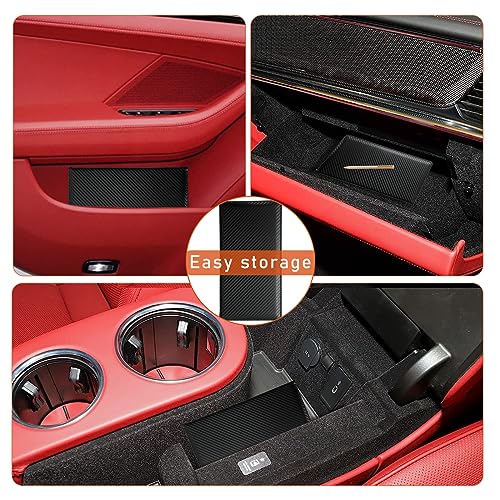 Kewucn Car Registration and Insurance Card Holder, Leather Auto License Document Glove Box Compartment Organizer, Essentials Vehicle Wallet Case for Driver License, ID Card (Black Carbon Fiber) - color: Large-Carbon Fiber Black