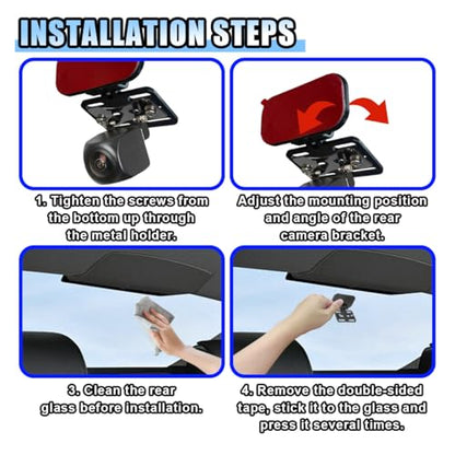 Car Rear Camera Holder, Adjustable Vehicle Backup Camera Mount, Strong Adhesive Dash Cam Rear Camera Rear Windshield Bracket for Car, SUV, RV, Truck (1 Set) - size: 1 SET