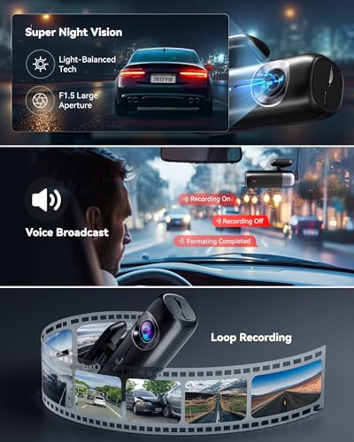 REDTIGER F9 4K Dash Cam Front and Rear 1080P, 5.8GHz WiFi & Smart App - size: F9 Front and Rear - No Card