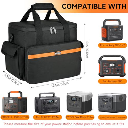 Carrying Case Fits for Jackery 1000 v2/500 v2/BLUETTI Elite 30 V2/100 V2 - size: Medium(Fits 500W)
