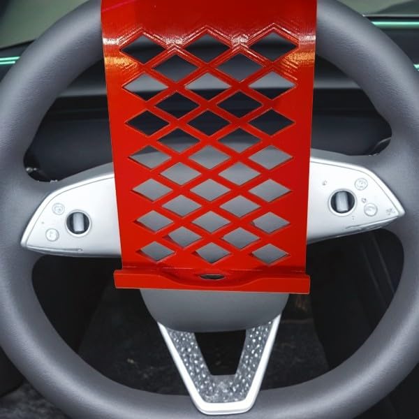 Universal Car Tablet Mount for iPad, Steering Wheel Holder, 7-13 Inch Dashboard Stand, Compatible with Cars and Trucks, Entertainment System (Red) - color: Red