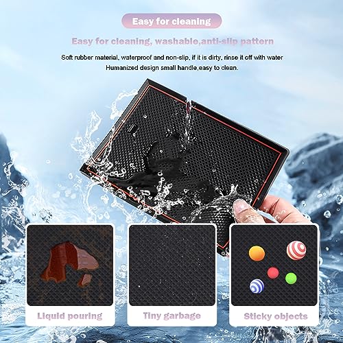 2022-2026 GR86 ZN8 Center Console Liners Mats Cup Holder Inserts Mats Non-Slip Center 2025 2026 GR86 Console Shifter Liner Trim Mats Anti-dust Door Pocket Liners Accessories 6 PCS (Red) - color: Red