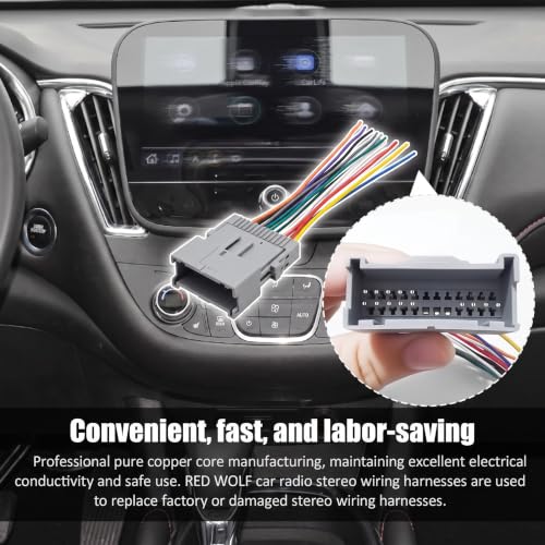 Car Radio Audio Receiver Wiring Harness Kit, Aftermarket Stereo Connection Wire Cable Plug with Antenna Adapter, Stereo Wiring Harness, Audio Modification Accessories for Most Vehicle Model