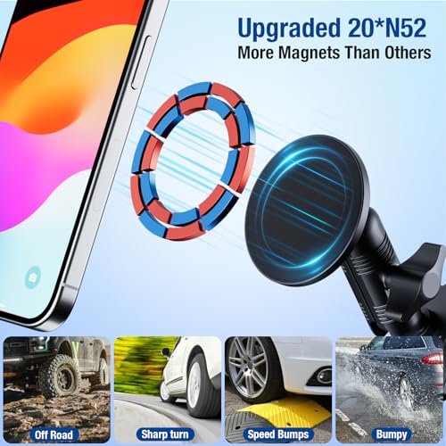 Surfcabin CNC Magnetic Vent Phone Holder for 2015-2020 Ford F150 - style: Compatible with F150 2015-2020 with Metal Arm