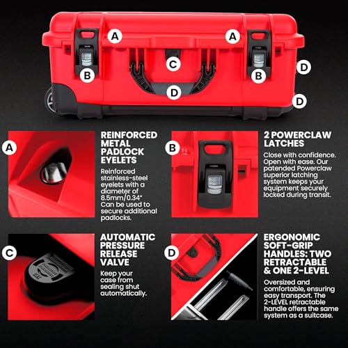 NANUK 935 Pro Photo Kit Camera Case, Waterproof Wheeled Hard Case, Carry-On - color: Red - Pro Photo Kit