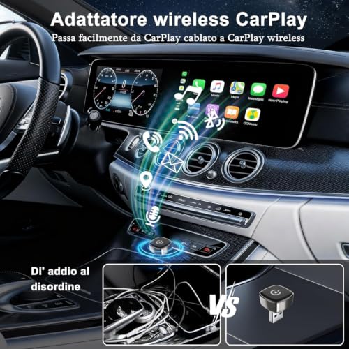 Wireless Carplay Adapter, Suitable for Vehicles Equipped with Cabled CarPlay, Plug and Play Feature enables Fast and Stable CarPlay Wireless Connection, Suitable for 800+ Vehicles (Grey) - color: Grey