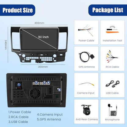 Android Car Radio for Mitsubishi Lancer 2008-2017 CarPlay Android Auto - style: 4-Core 4+64G