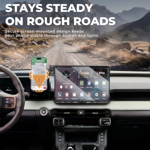 Car Phone Mount for 2026 Toyota RAV4, Smart Auto-Clamping for 12.9" Screen Only, 15W Wireless Fast Charging, Premium Aluminum Holder, Without Blocking Airflow - size: for Toyota RAV4 | 2026 12.9"