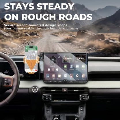 Car Phone Mount for 2026 Toyota RAV4, Smart Auto-Clamping for 12.9" Screen Only, 15W Wireless Fast Charging, Premium Aluminum Holder, Without Blocking Airflow - size: for Toyota RAV4 | 2026 12.9"